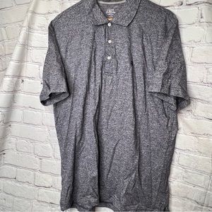 Izod Saltwater Mens Polo Shirt Short Sleeve Relaxed Classic Heathered Blue Large